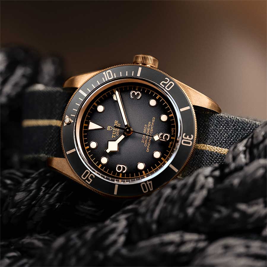 Tudor black bay bronze leather outlet strap